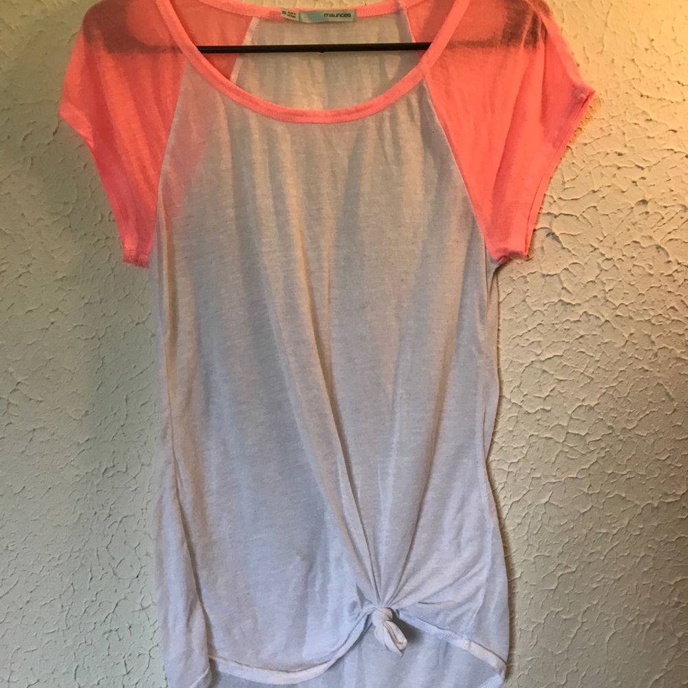Maurice’s white and pink t-shirt